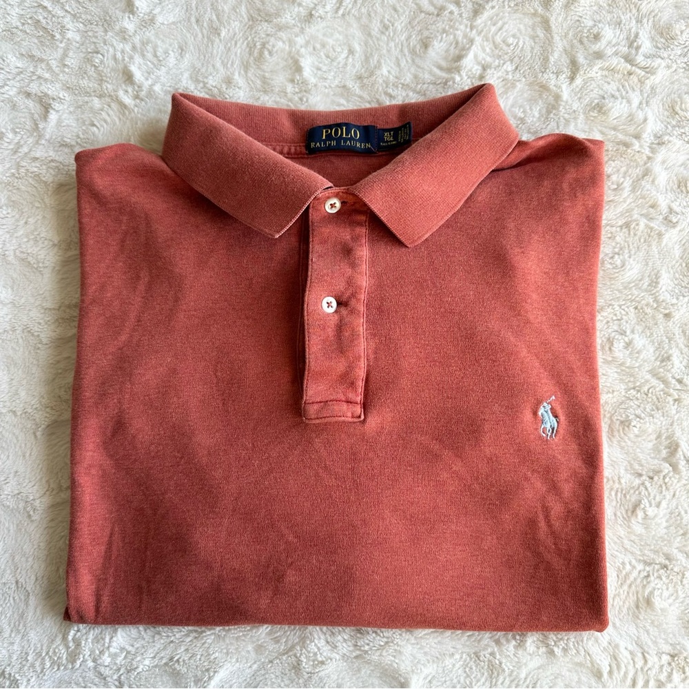 Polo Ralph Lauren Shirt Mens XLT TALL Red Cotton Little Pony Classic Logo READ
